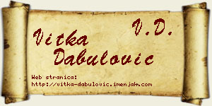 Vitka Dabulović vizit kartica